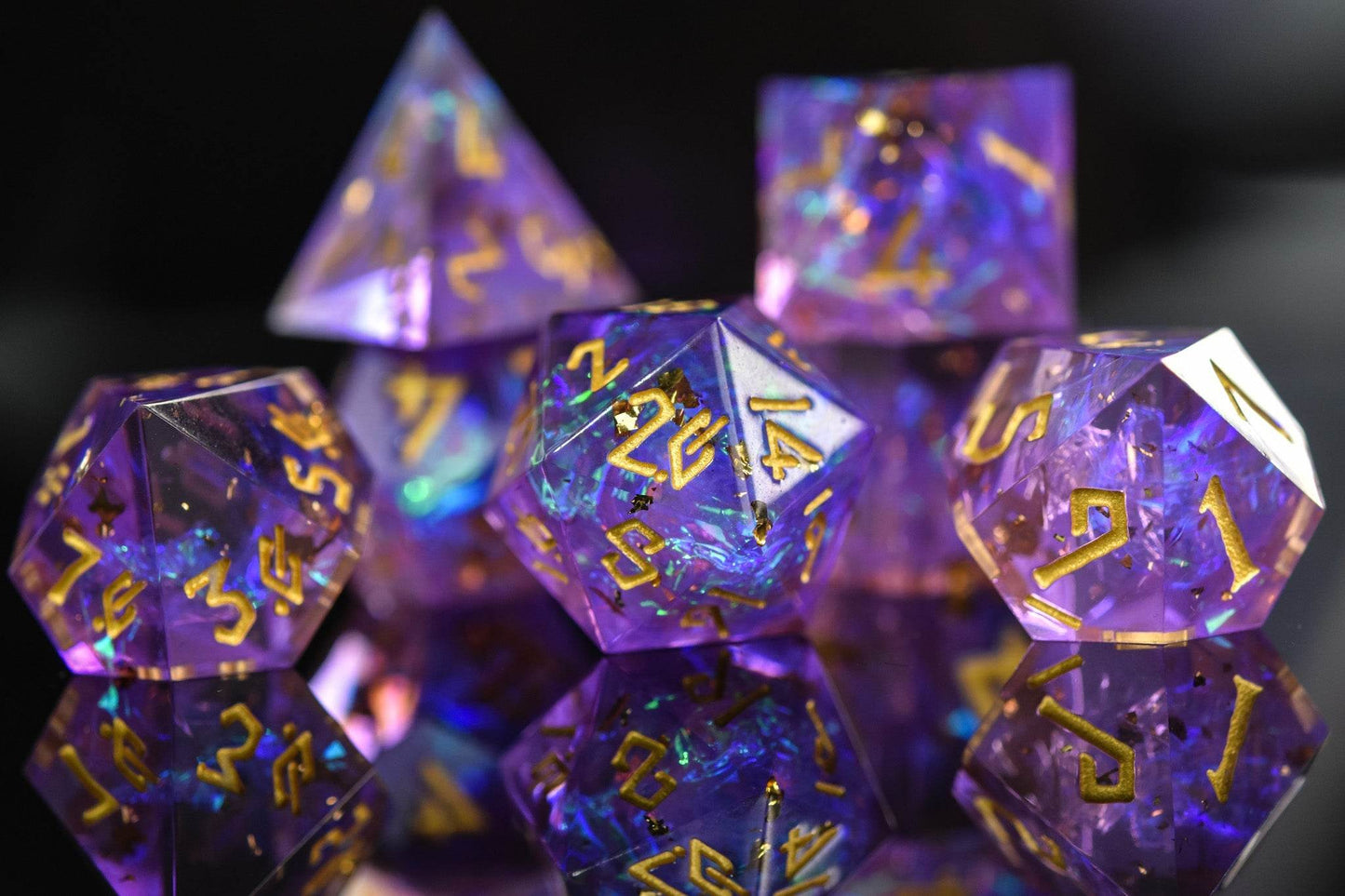 Conjure Celestial Sharp-Edged Resin Dice Set - 