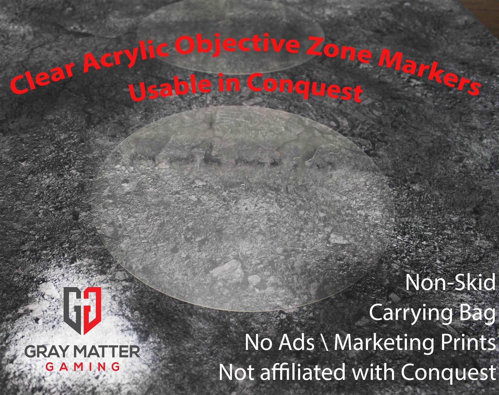 Acrylic Objective Zone Markers - For Use in Conquest (Not Official) - No Color / Tournament Package