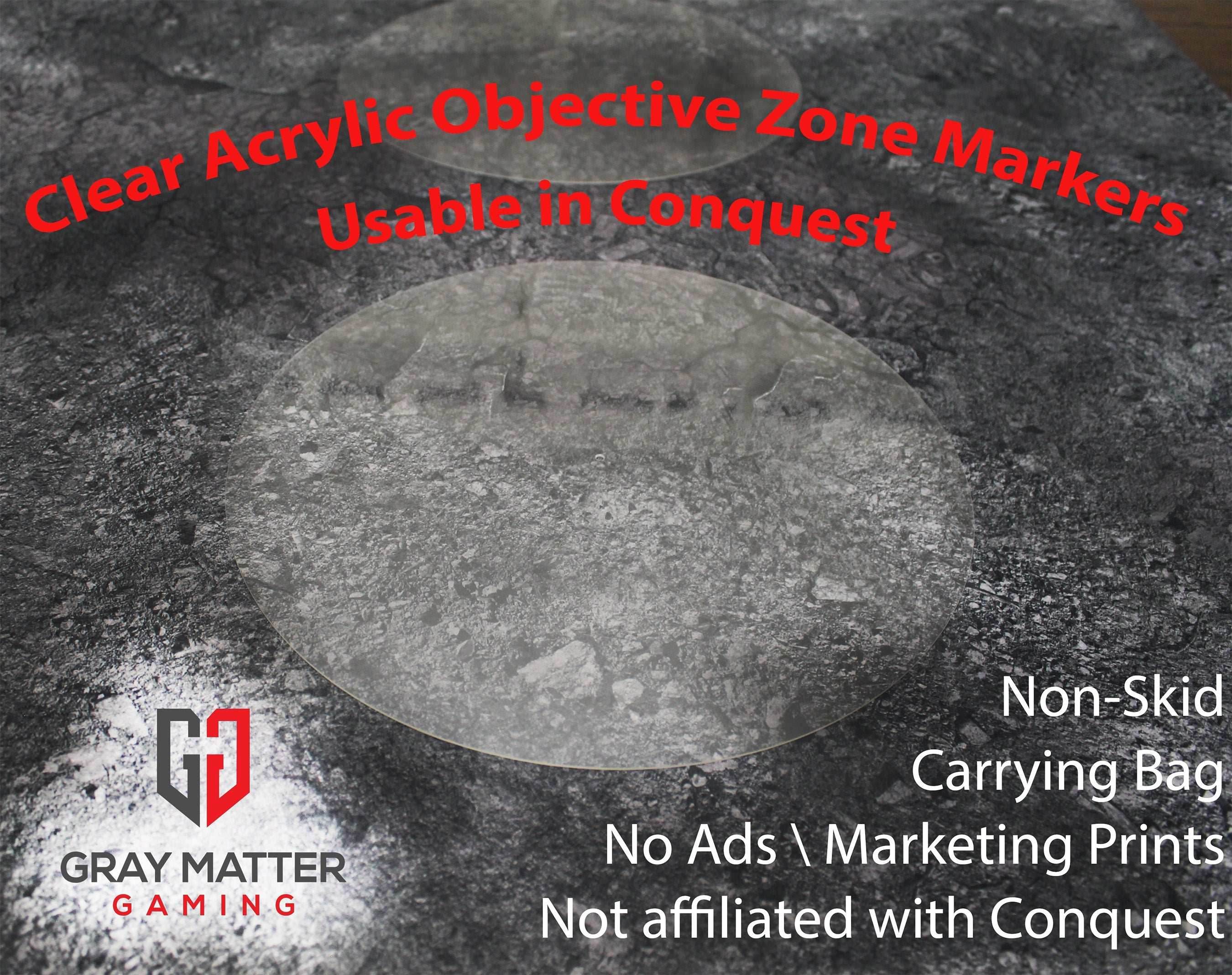 Acrylic Objective Zone Markers - For Use in Conquest (Not Official) - No Color / Tournament Package
