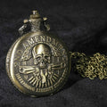 Cool Bronze Skull Dual Guns Steampunk Engraving Box Chain + Unique Mini Dice Sets