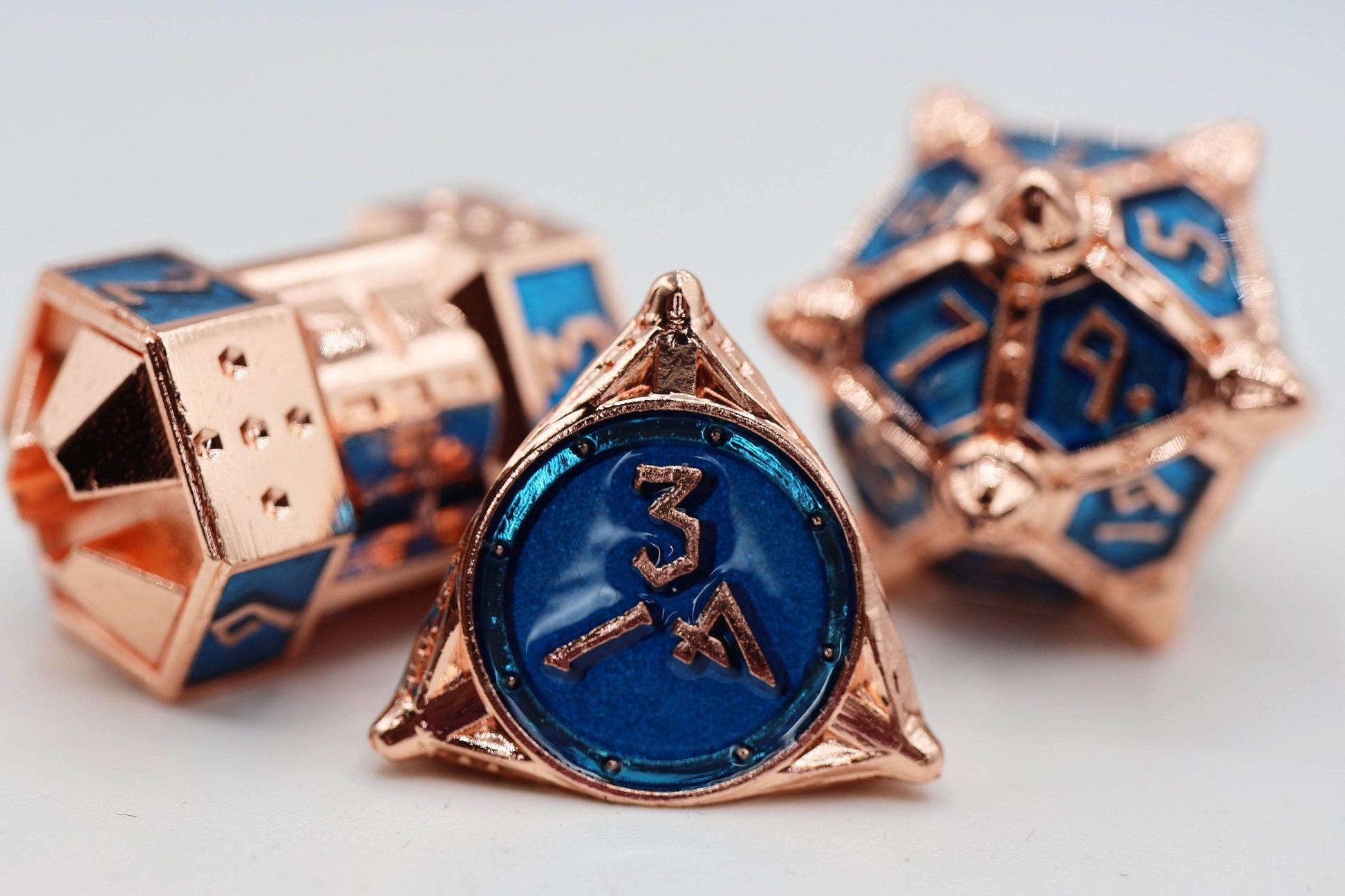 Dice 51: Copper Lit Space - Metal RPG Dice Set - 