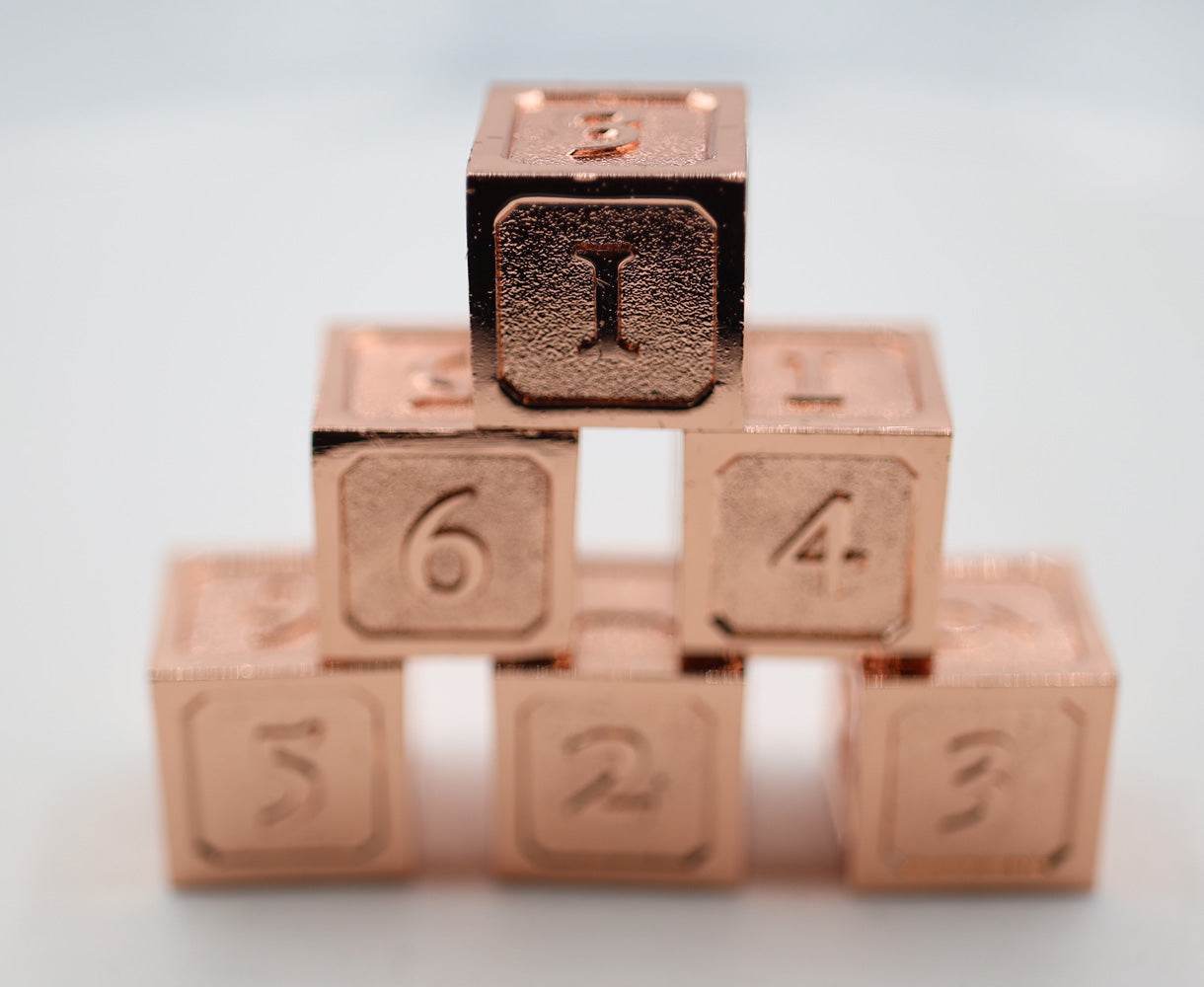 6 piece Metal D6's - Copper - 