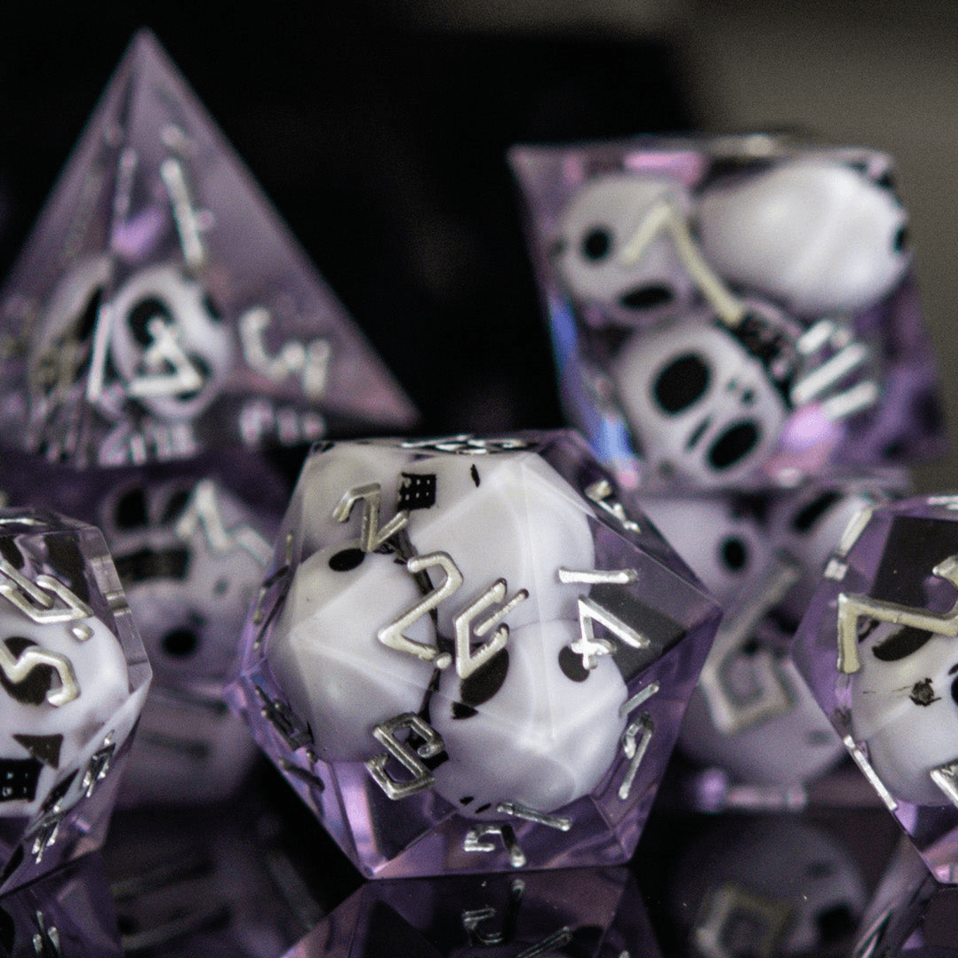 Corpse Lavender Sharp-Edged Resin Dice Set - 