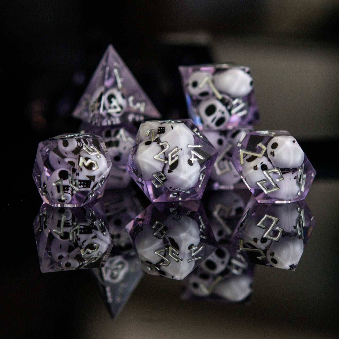 Corpse Lavender Sharp-Edged Resin Dice Set - 