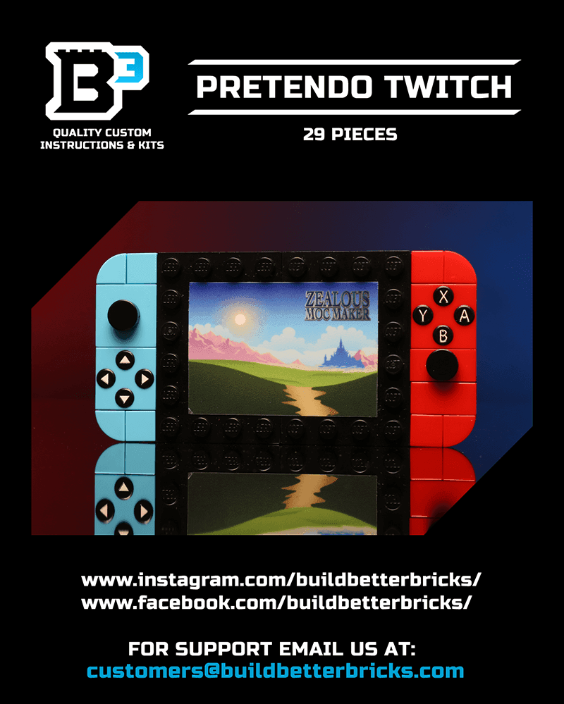 Custom Pretendo 2017 Handheld Console Building Set made using LEGO parts - 