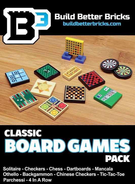 Classic Board Games Pack made using LEGO parts - B3 Customs - 