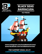 Custom Mini Black Seas Barracuda with Captain Brickbeard Minifigure - 