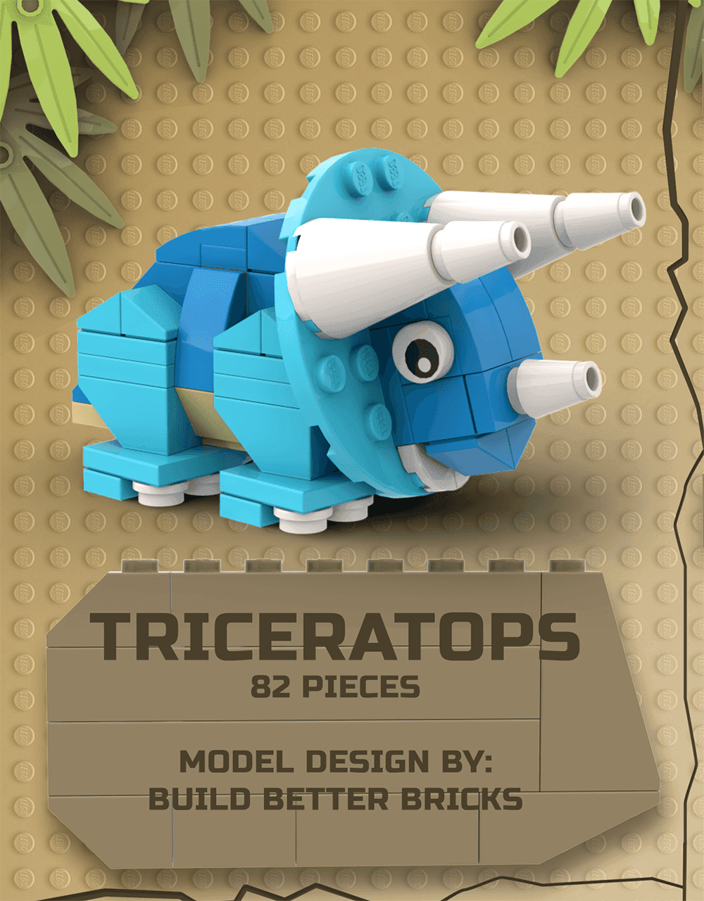 Triceratops - Custom Dinosaur Set made using LEGO parts - B3 Customs - 