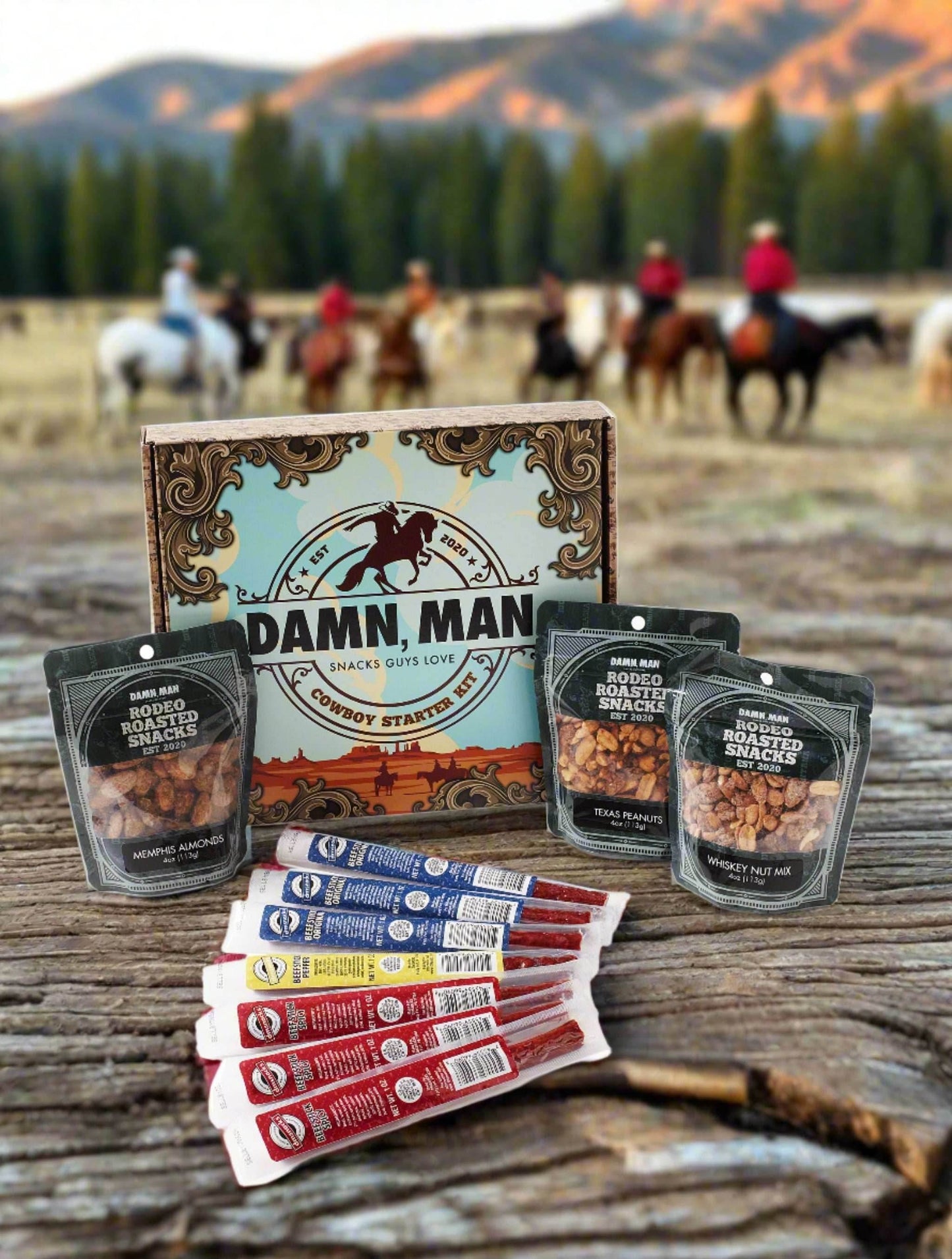 Cowboy Starter Kit Snack Gift Box – BBQ Nuts & Beef Sticks - 