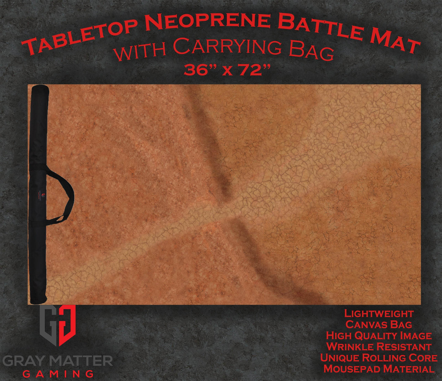 Cracked Earth - Neoprene Battle Mat - Warhammer, AoS, 40K, Kill Team, MCP, Shatterpoint, Legion, More - 36x72