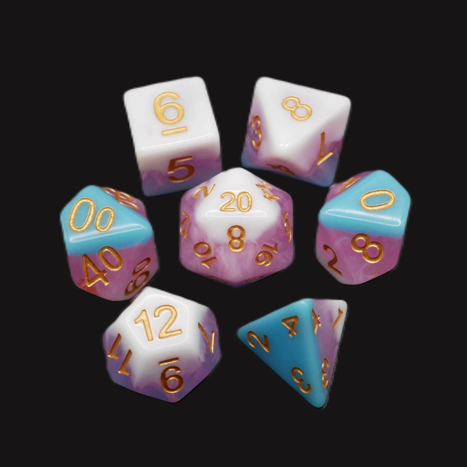 Creamsicle of Doom - 7 Piece DnD Dice Set | Acrylic RPG Gaming Dice - 