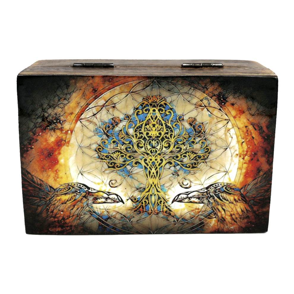 Tree of Life with Crows Wooden Box 4" x 6"