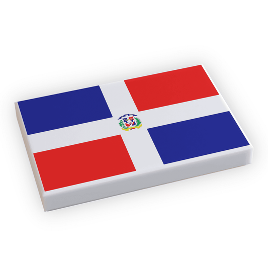Dominican Republic Flag (2x3 Tile) made using LEGO part - 