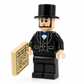 Abraham Lincoln US President Minifig made using LEGO parts - B3 Customs