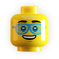 Shutter Shades Minifig Head made using LEGO part - Yellow Flesh