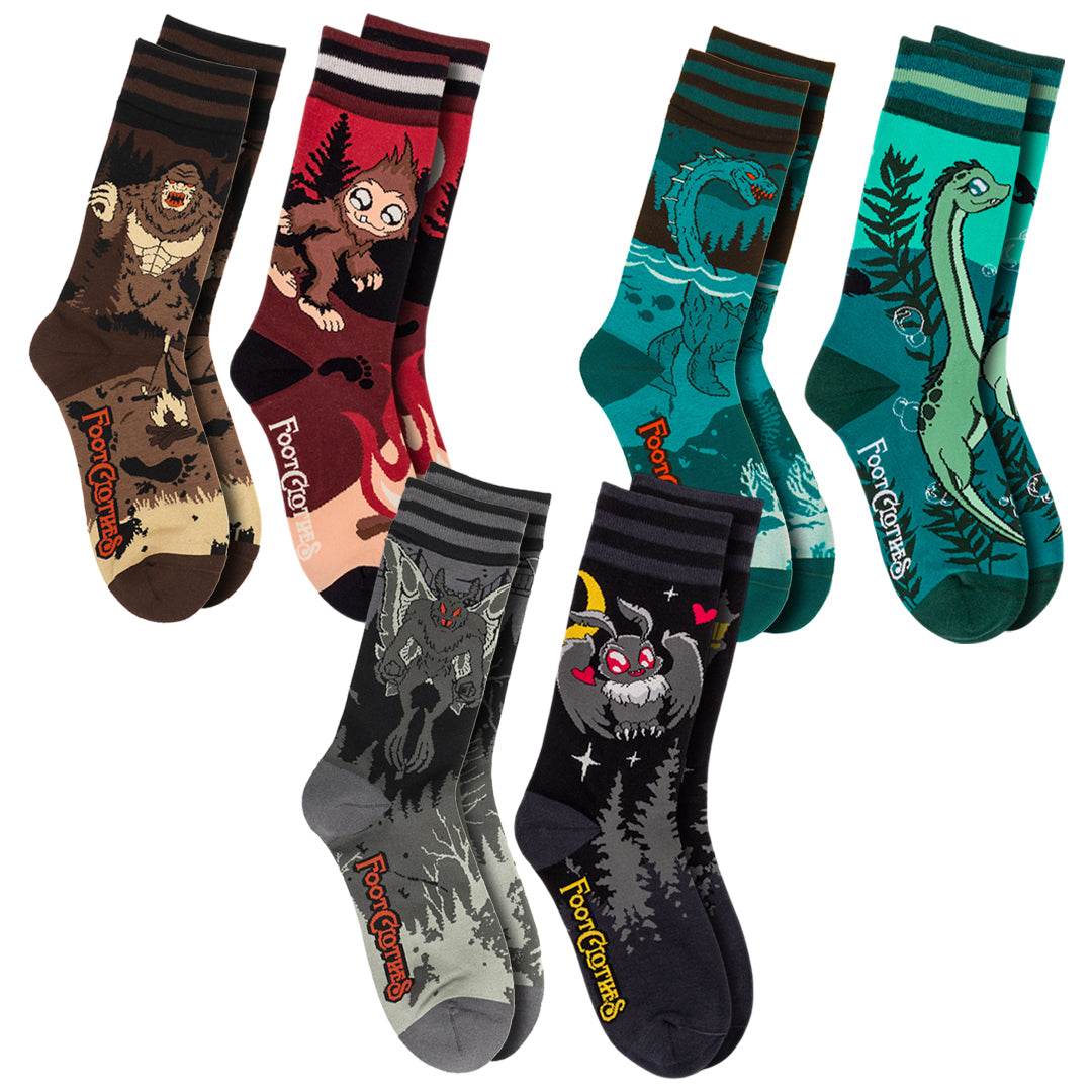 PREORDER Cute and Evil Cryptids Crew Sock Pack | 6 Designs - 