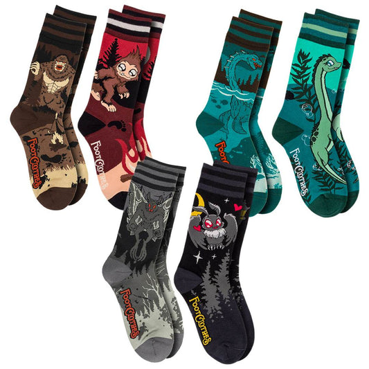 PREORDER Cute and Evil Cryptids Crew Sock Pack | 6 Designs - 