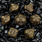 Cyberpunk Bronze Mechanical Gear Metal DND Polyhedron Dice Set