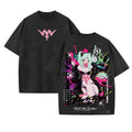 Cyberpunk Edgerunners Rebecca Tee – Acid Washed Double Print Heavyweight Anime Shirt