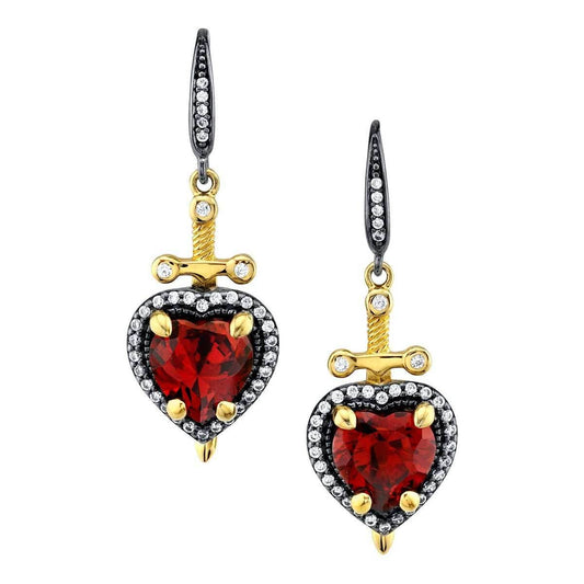 Disney X RockLove SNOW WHITE Dagger Heart Earrings - 