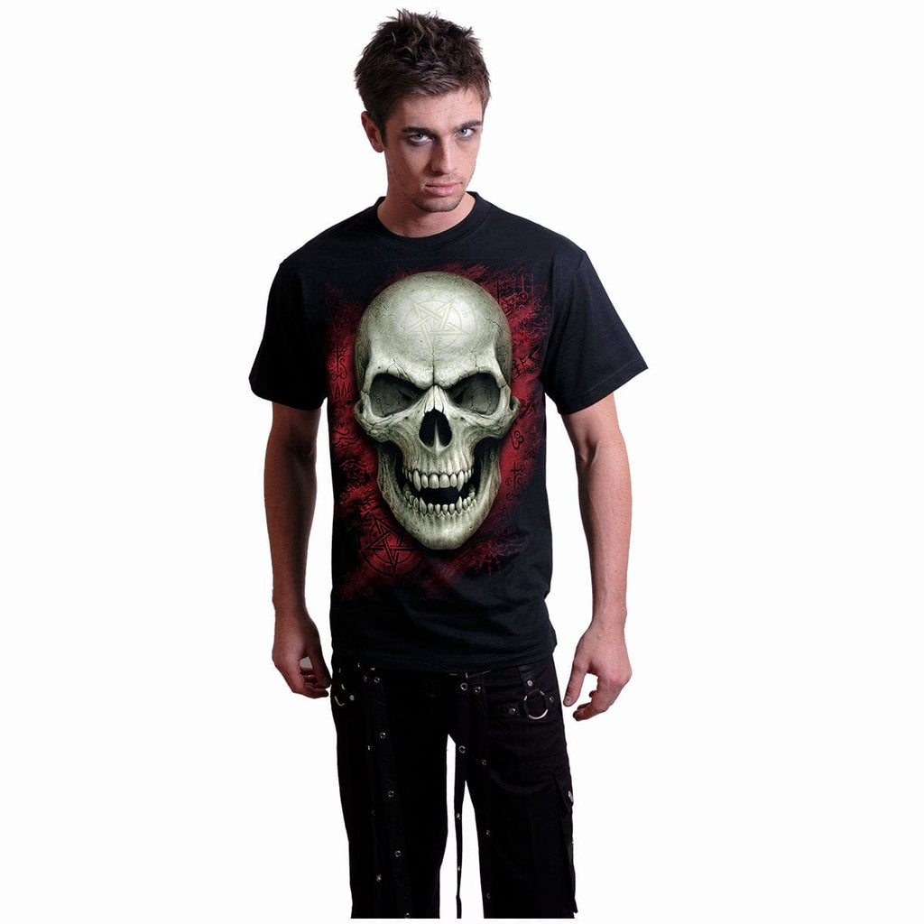 GOTHIC RUNES - GLOW IN THE DARK - Front Print T-Shirt Black