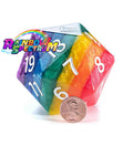 Gate Keeper Games - Giant 58mm Spindown D20 Epic Dice - Rainbow Spectrum
