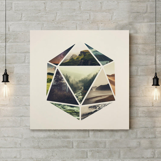 D20 Landscape D&D Dice Canvas
