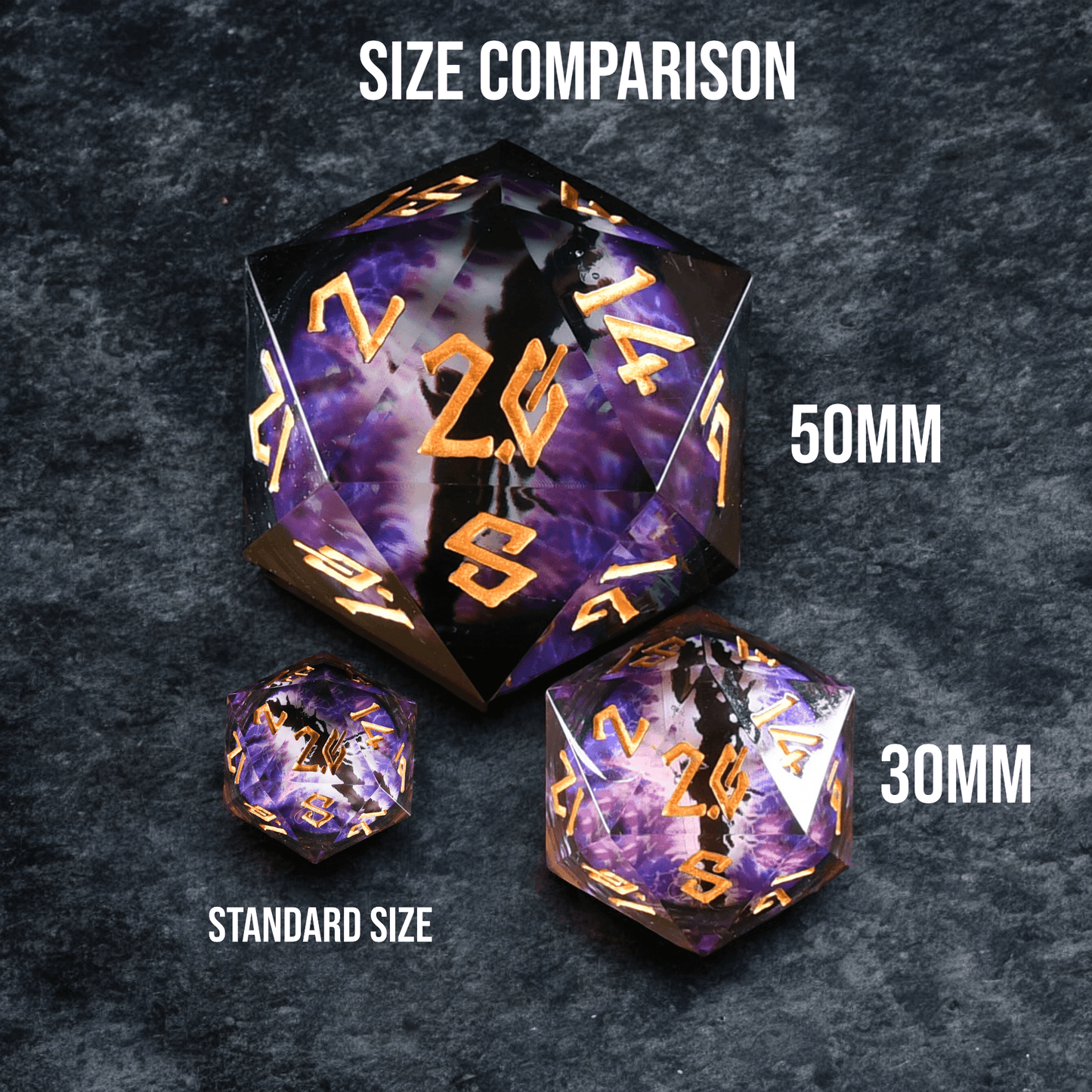 The Omnipotent Liquid Core (Purple/Silver) 30mm D20 'PRE-ORDER | SPRING EVENT DEAL' - 