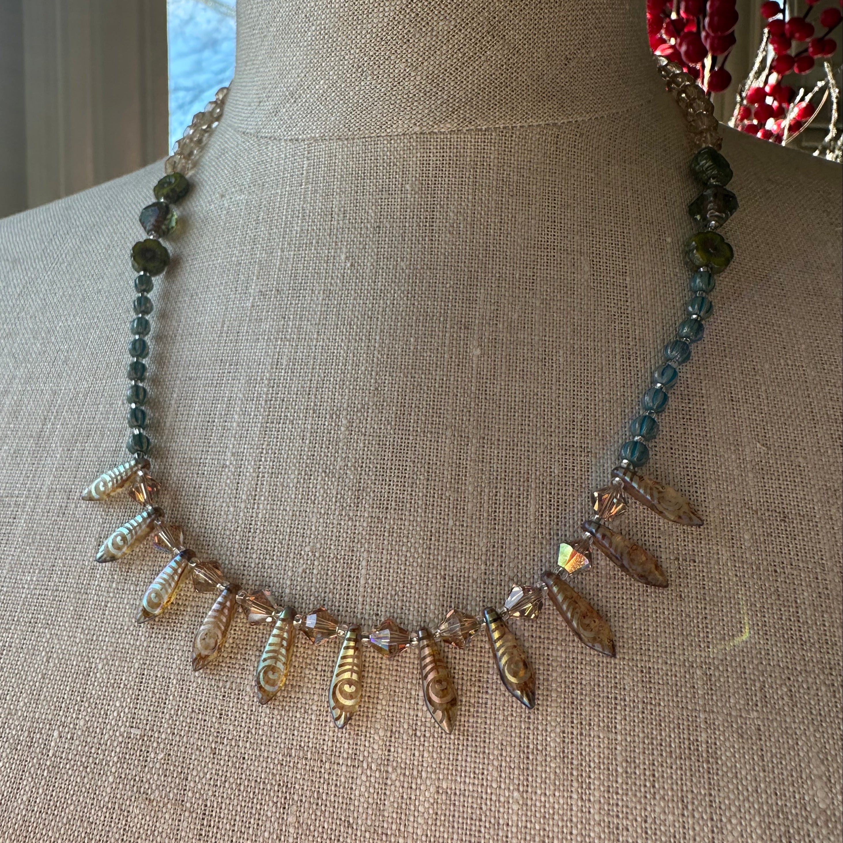 Peacock Crystal Necklace