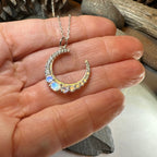 Moonstone Crescent Moon Necklace