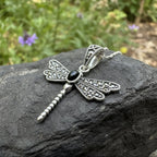 Triple Spiral Dragonfly Necklace