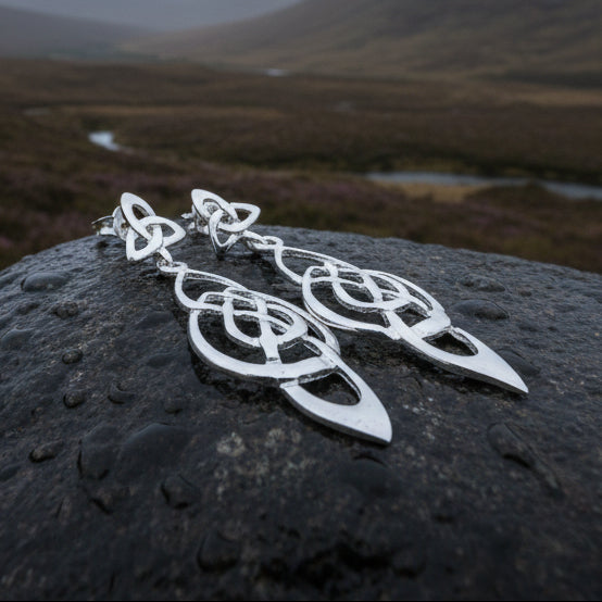 Celtic Knot Moon Earrings