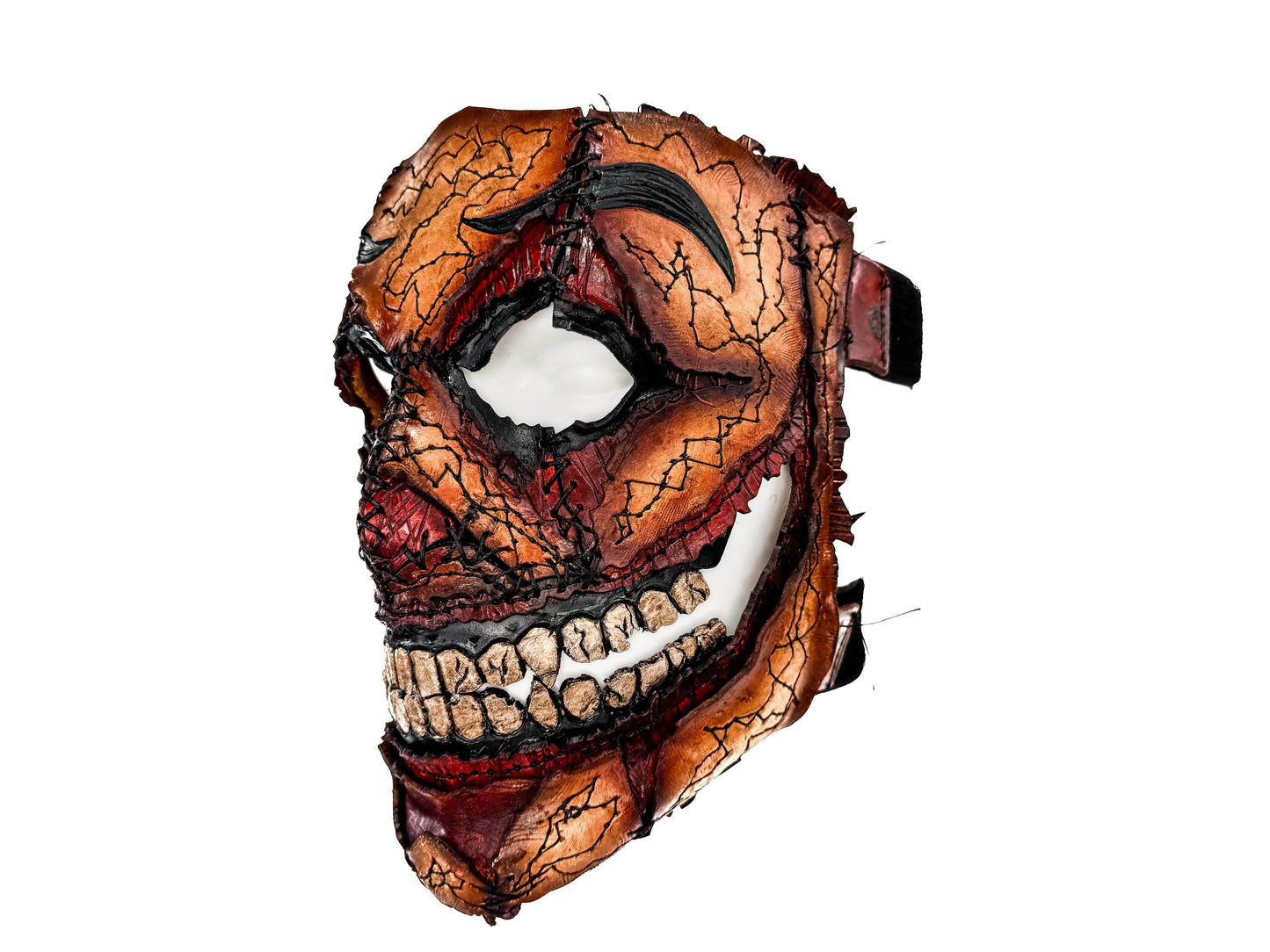 Genuine Leather Mask - GigaMyme Fleshy Edition - Handmade Mime Full Face Cover for Halloween, Performance or Cosplay Costume - 