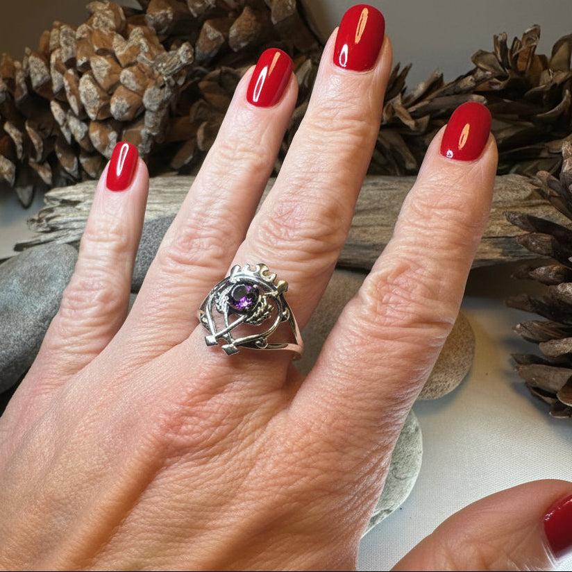 Dedication Luckenbooth Amethyst Ring