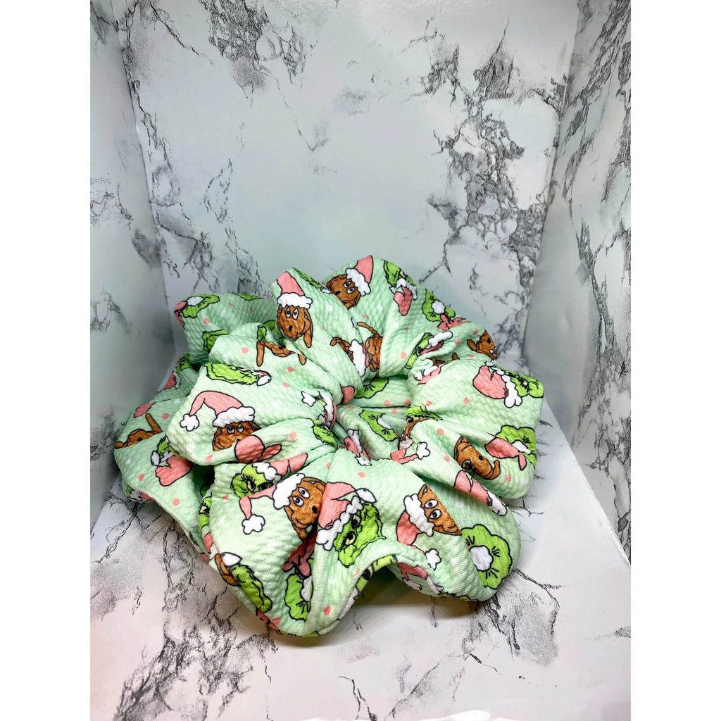 Green Grinch and Max Christmas Bullet Scrunchie - 