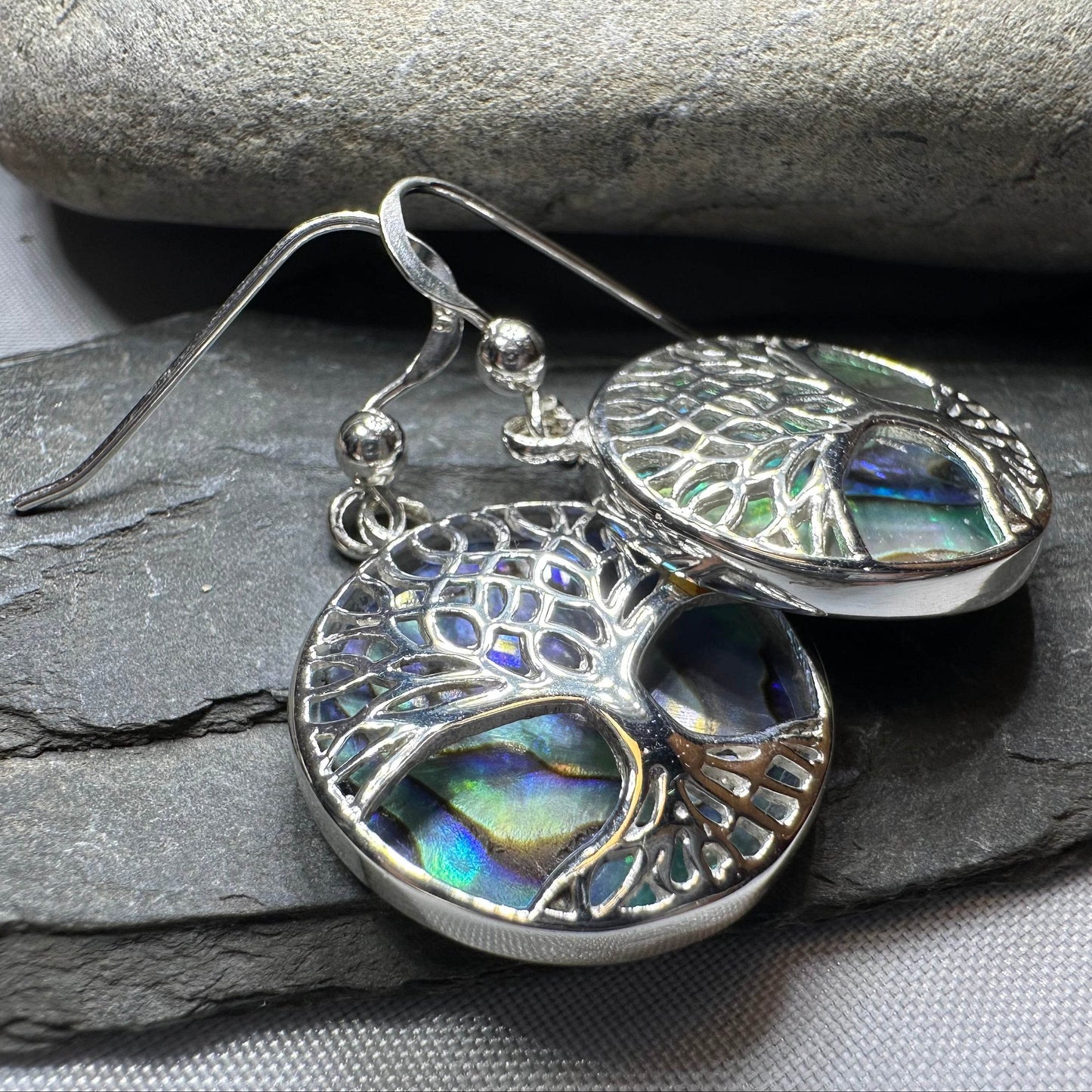 Robyn Tree of Life Earrings - Abalone Shell
