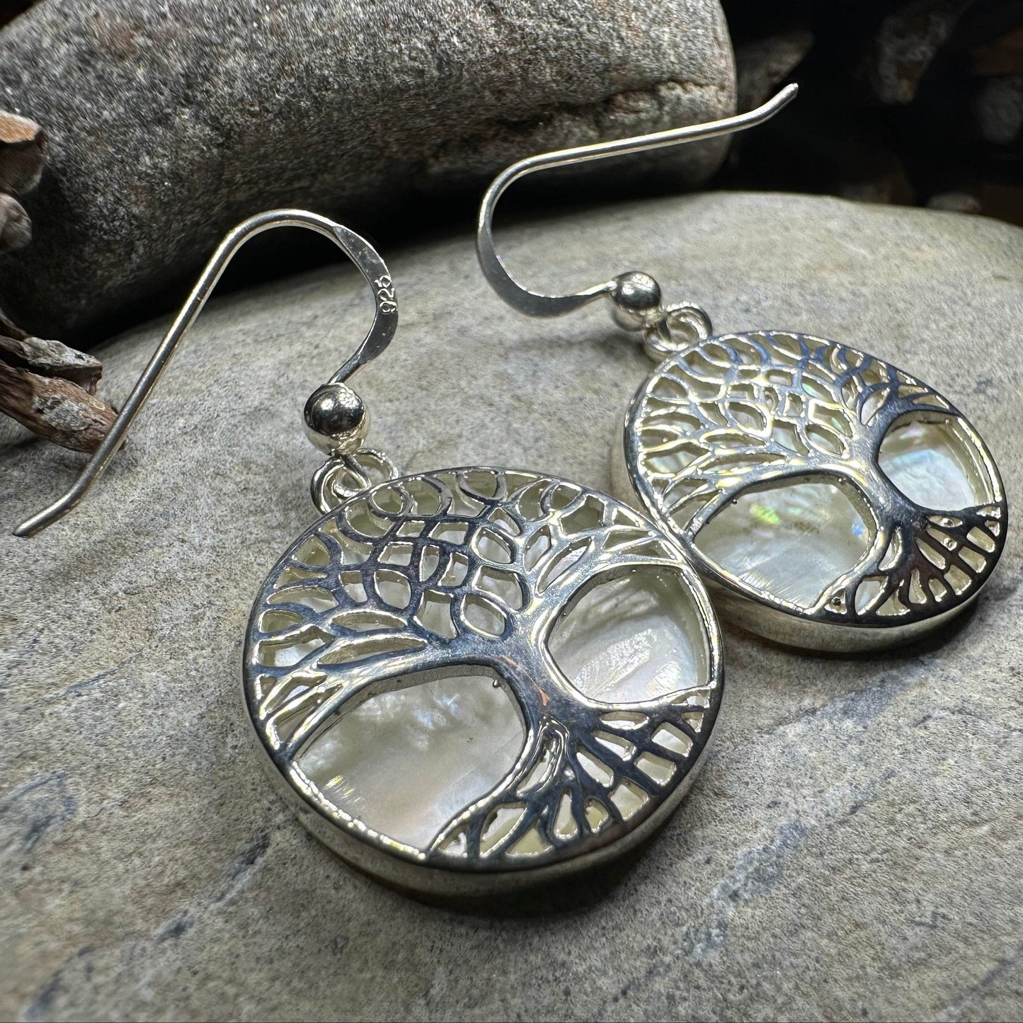 Robyn Tree of Life Earrings - Abalone Shell