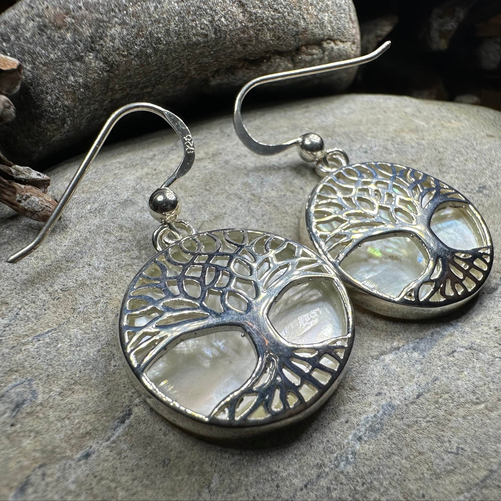 Robyn Tree of Life Earrings - Abalone Shell