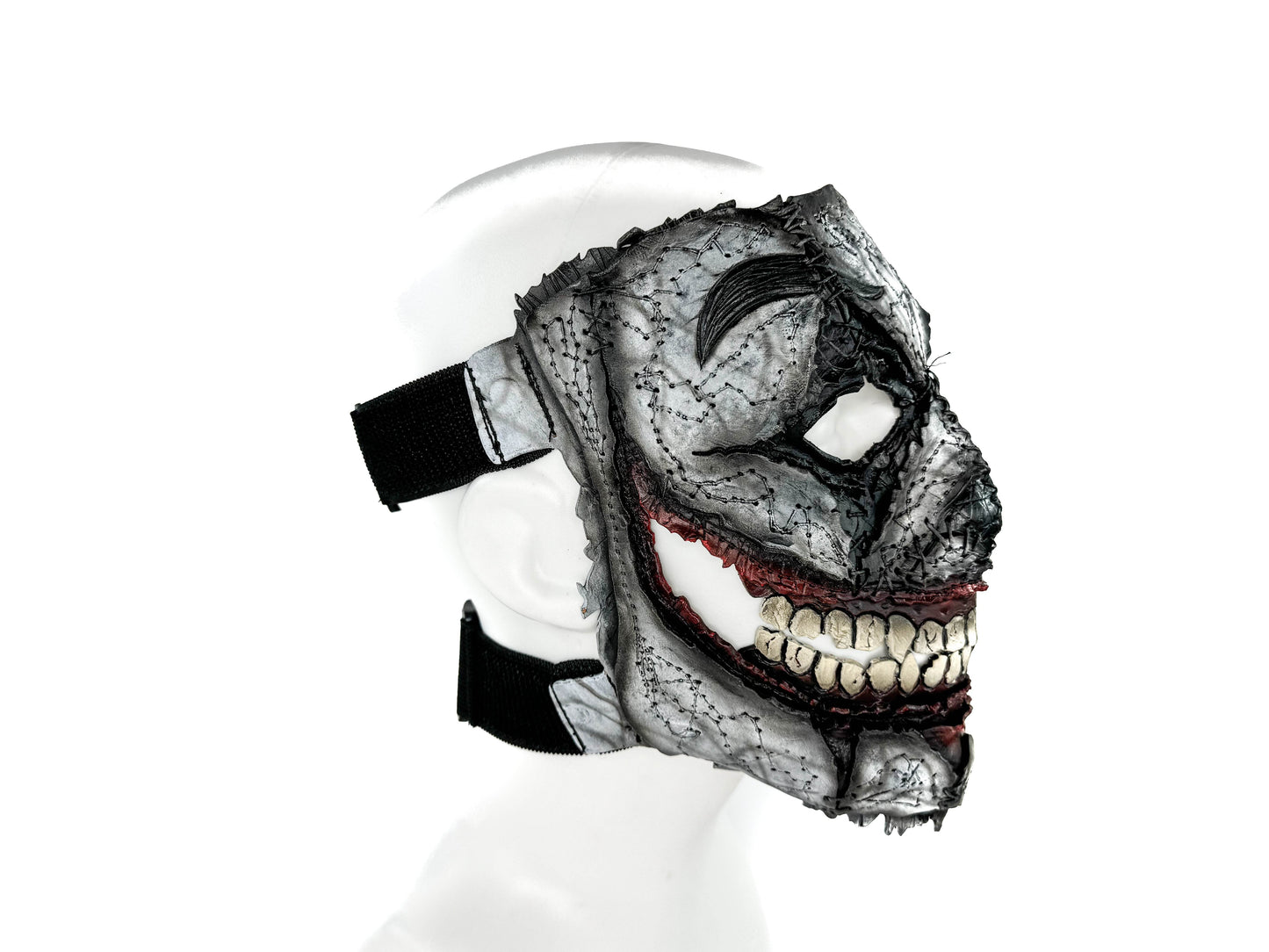 Genuine Leather Mask - GigaMyme Clown - Handmade Mime Full Face Cover for Halloween, Performance or Cosplay Costume - 