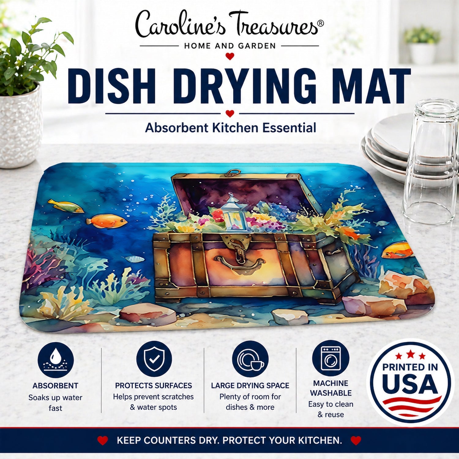 Treasure Chest Dish Drying Mat