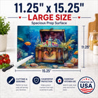 Treasure Chest Glass Cutting Board Large