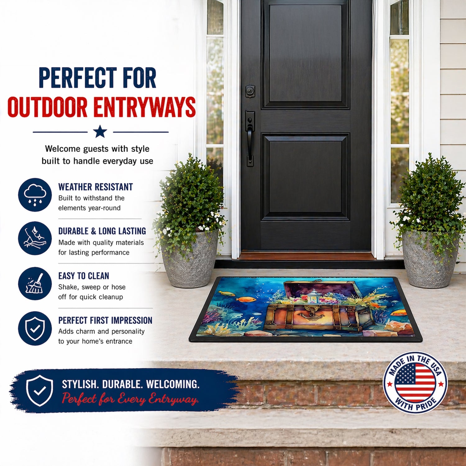 Under the sea Treasure Chest Doormat 18x27in
