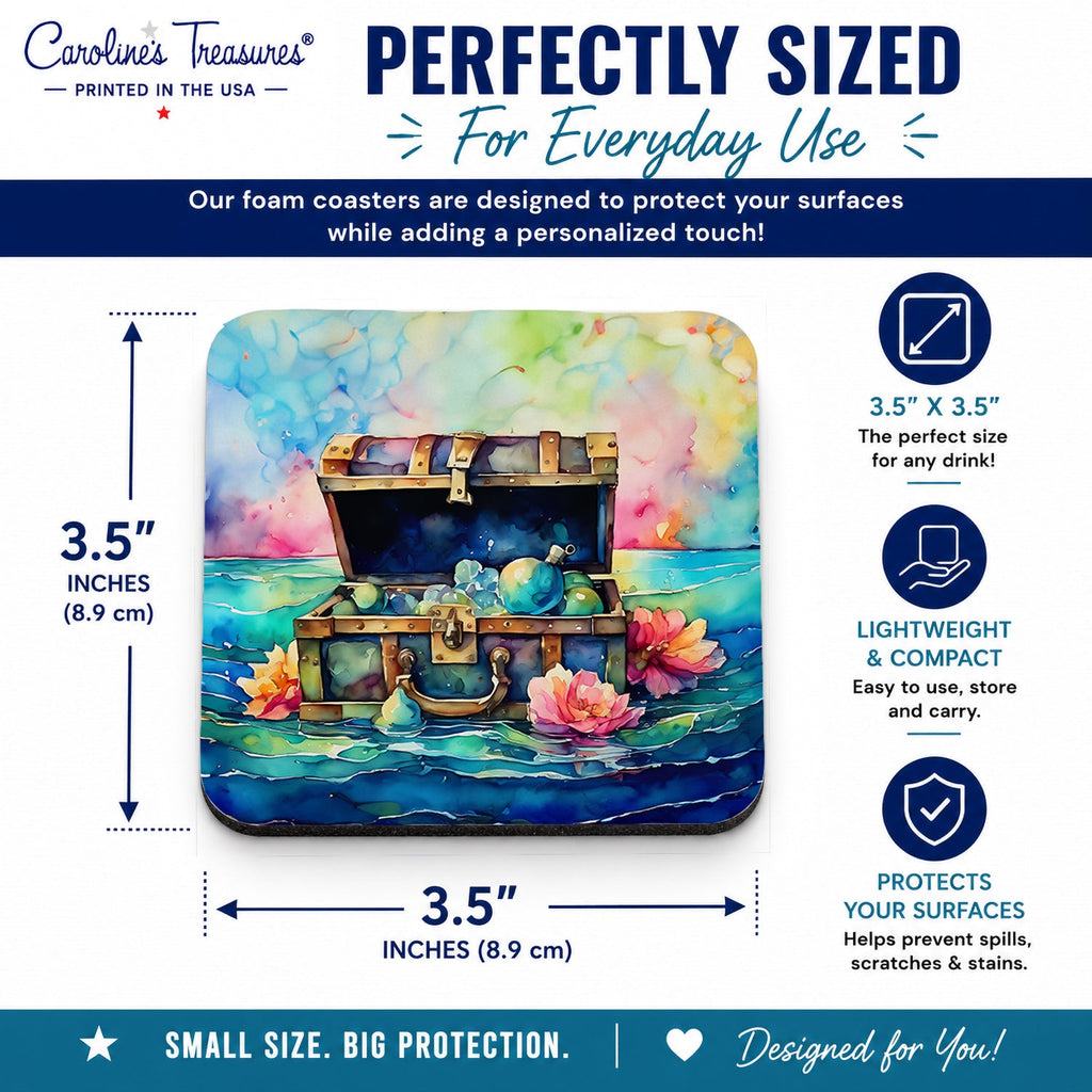 Treasure Chest Foam Coasters