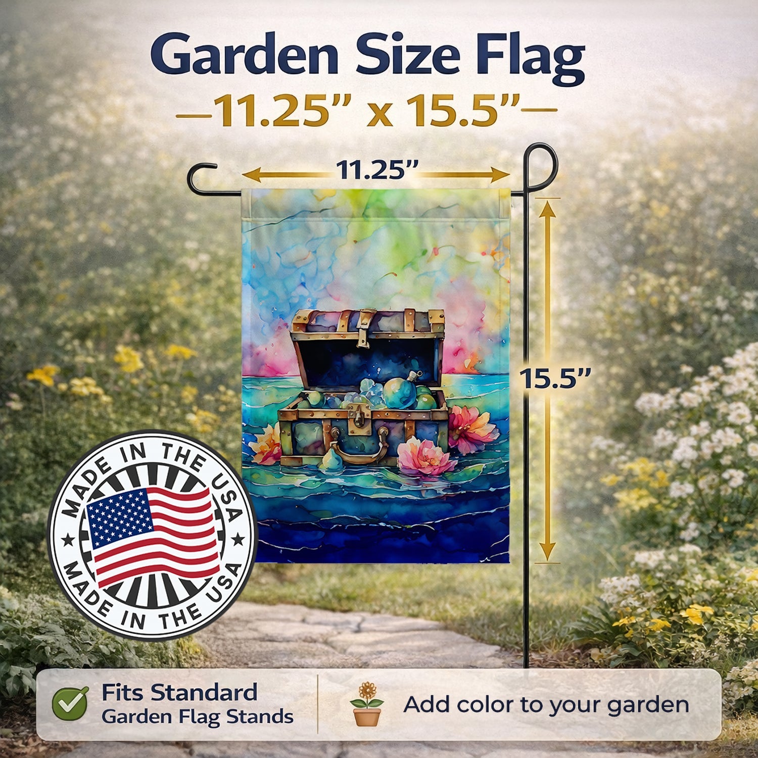 Treasure Chest Garden Flag