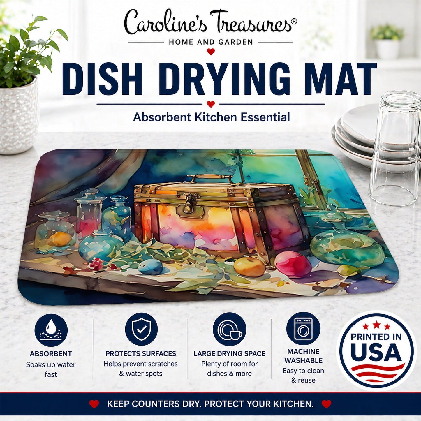 Treasure Chest Dish Drying Mat