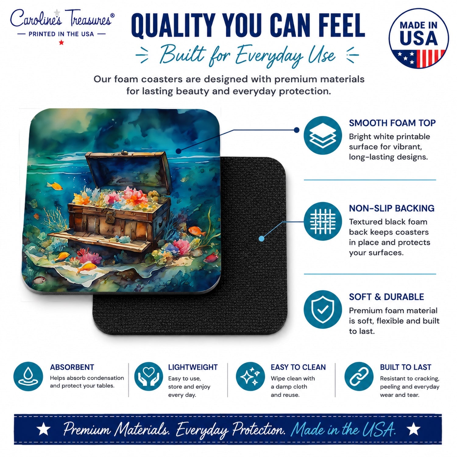 Treasure Chest Foam Coasters