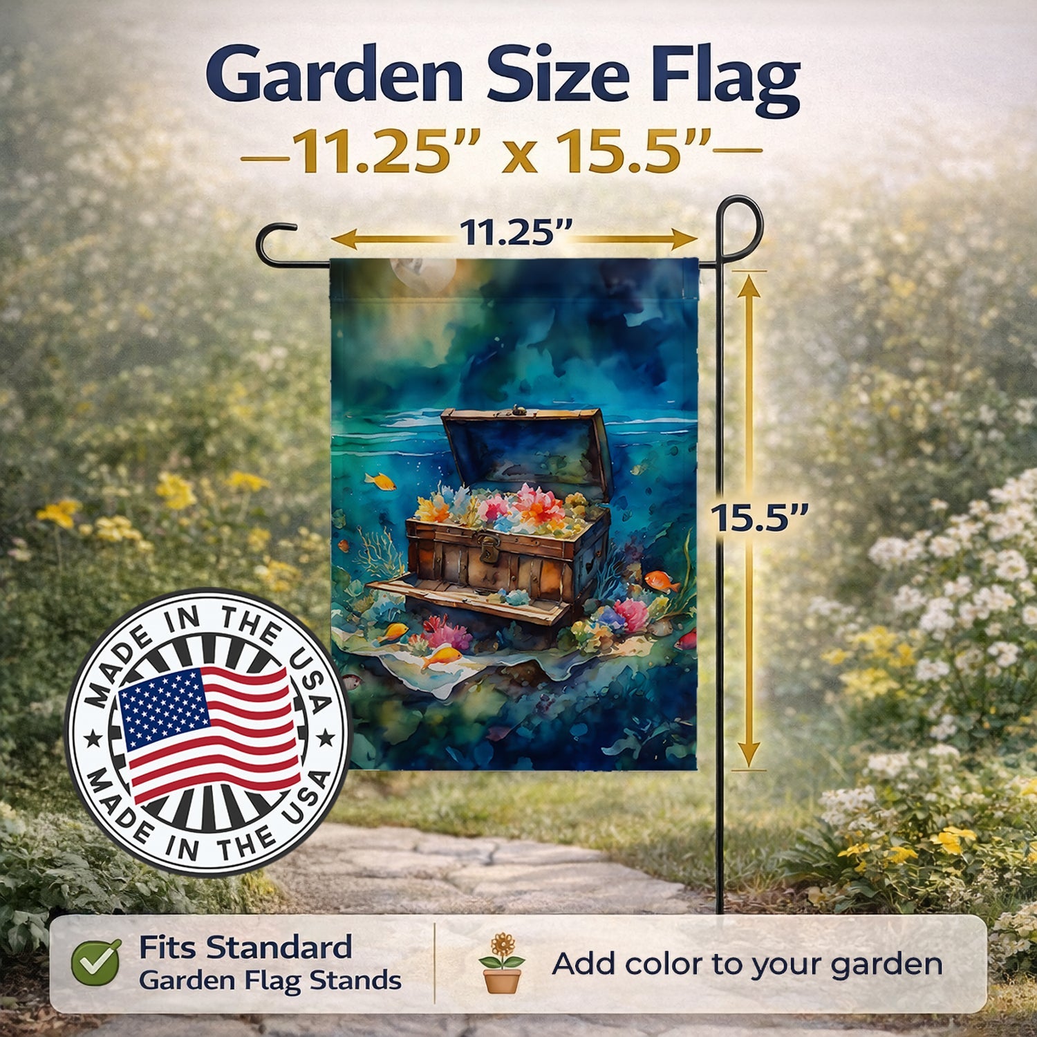 Treasure Chest Garden Flag