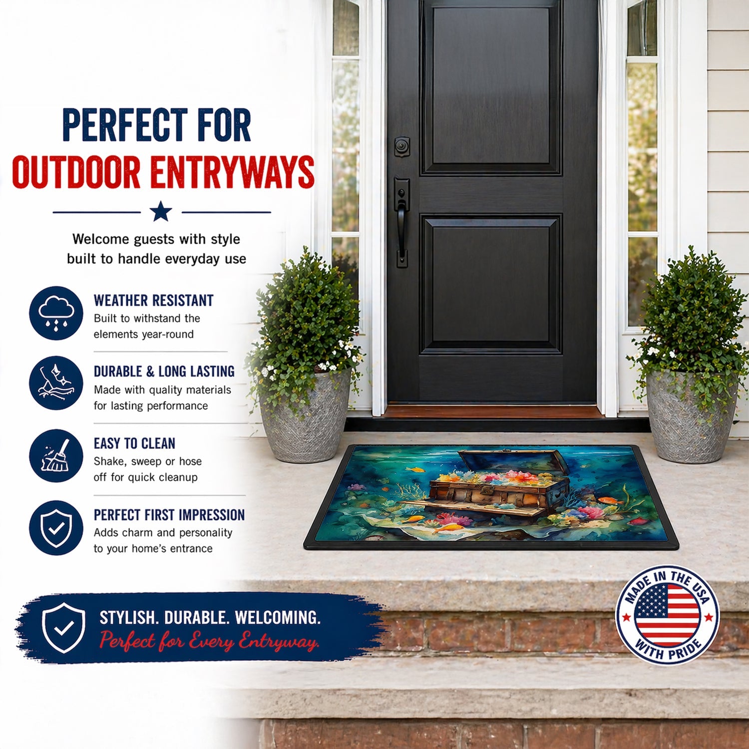 Sunken Treasure Chest Doormat 18x27in