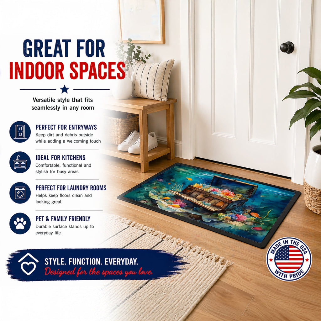 Sunken Treasure Chest Doormat 18x27in