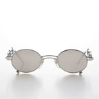 Small Oval Steampunk Vintage Sunglass - Darius - Gunmetal